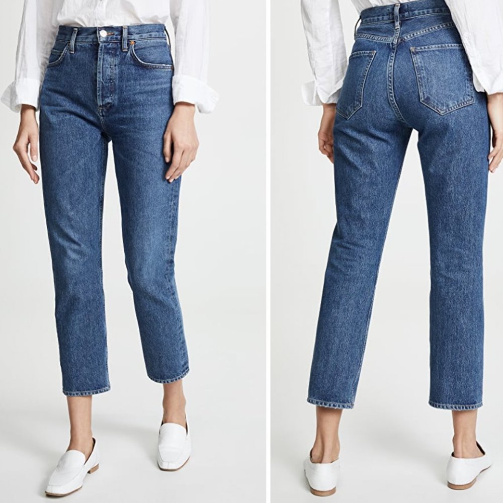 AGOLDE Riley Straight Crop - Blue